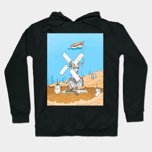 Dutch windmill on mars. retro sci fi mill. Hoodie